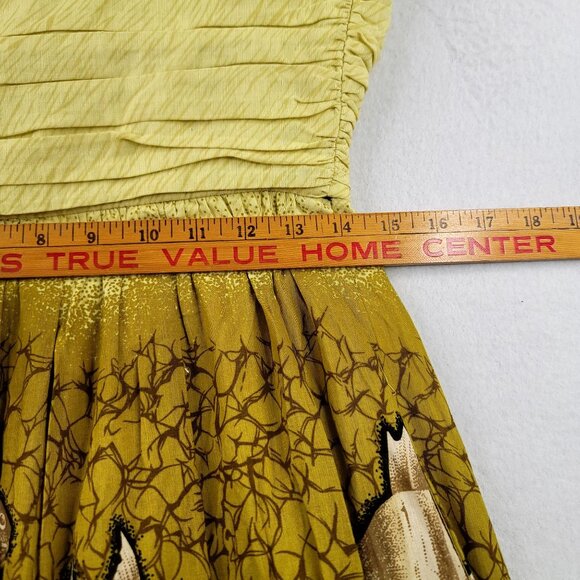 Anthropologie Vanessa Virginia Yellow Strapless Dress Fish Size 8 Lined *callout - Picture 10 of 11